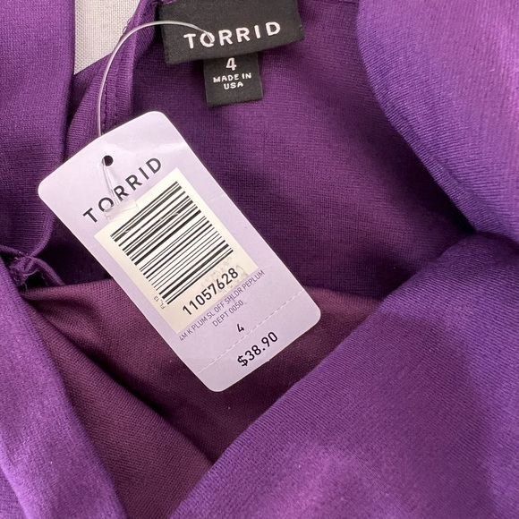 NWT Torrid 4x Plum Peplum top - Picture 3 of 8